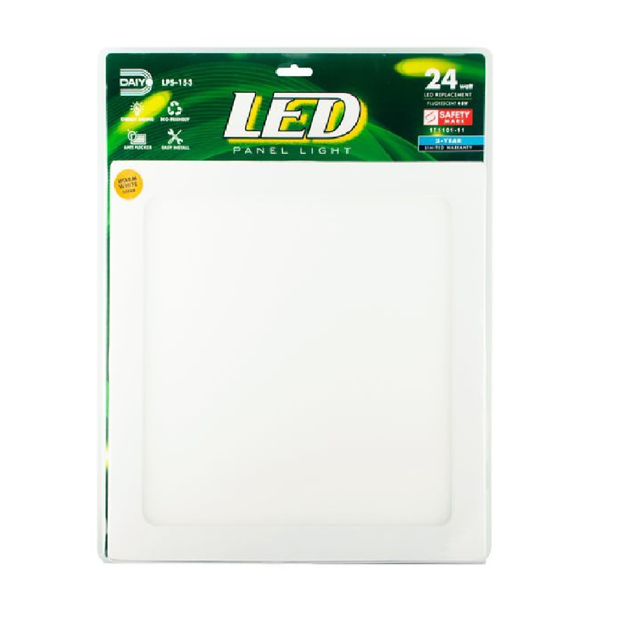 Daiyo LED Panel Light Square 24W 6000K Warm White